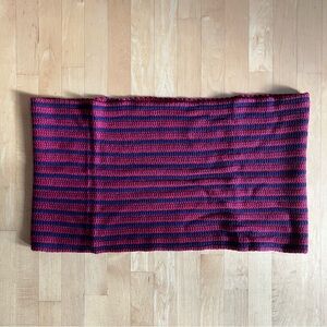 NEW J.Crew wool-blend infinity scarf red navy diamond stitch